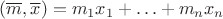 $(\overline m,\overline x)=m_1x_1+\ldots+m_nx_n$