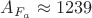 ${A_{{F_a}}} \approx  1239$