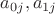 $a_{0j}, a_{1j}$