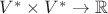 $V^*\times V^*\to\mathbb R$