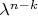 $\lambda^{n-k}$