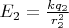 $E_2=\frac{kq_2}{r_2^2}$