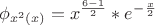 $\phi_{x^2 (x)}={x^{ \frac {6-1}{2}}}*e^-^{\frac x2}$