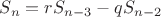 $S_n=rS_{n-3}-qS_{n-2}$