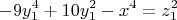 $$
 -9y_1^4+10y_1^2-x^4=z_1^2
$$