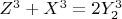 $ Z^3+X^3=2Y_2^3$