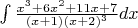 $\int \frac {x^3+6 x^2+11 x+7}{(x+1) (x+2)^3} dx$