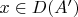 $x\in D(A')$
