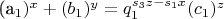 (a_1)^x + (b_1)^y = q_1^{s_3z - s_1x}(c_1)^z
