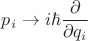 $p_i\to i\hbar\dfrac{\partial}{\partial q_i}$