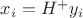 $x_i=H^+y_i$