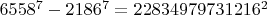 $6558^7-2186^7=22834979731216^2$