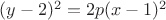 $(y-2)^2 =2p(x-1)^2$