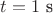 $t=1 \text{ s}$