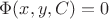 $\Phi(x, y, C) = 0$