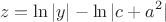 $$
z
=
\ln|y|
-
\ln|c+a^2|
$$