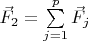 $\vec F_2 =\sum\limits_{j=1}^p\vec F_j$