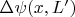 $\Delta \psi(x,L')$