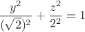 $$\frac{y^2}{(\sqrt{2})^2} + \frac{z^2}{2^2} = 1$$