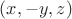 $(x,-y,z)$
