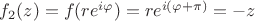 $f_2(z)=f(re^{i\varphi})=re^{i(\varphi+\pi)}=-z$