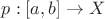 $p: [a,b]\to X$