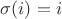 $\sigma(i)=i$