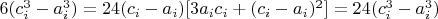 $6(c_i^3-a_i^3)=24(c_i-a_i)[3a_ic_i+(c_i-a_i)^2]=24(c_i^3-a_i^3)$
