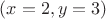 $(x=2,y=3)$