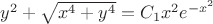 $y^2+\sqrt{x^4+y^4}=C_1x^2e^{-x^2}$
