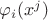$\varphi_i(x^j)$