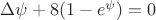 $\Delta\psi+8(1-e^\psi)=0$