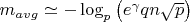 $m_{avg} \simeq -\log_p \left({\rn e}^\gamma q n \sqrt{p}\right)$