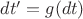$dt'=g(dt)$