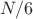 $N/6$