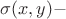 $\sigma(x,y)-$