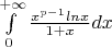 $\int\limits_{0}^{+\infty} \frac{x^{p-1} lnx}{1+x}dx$