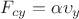 $F_{cy}=\alpha\upsilon_{y}$