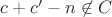 $c+c'-n \not \in C$