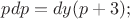 $pdp=dy(p+3);$