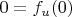 $0 = f_u(0)$
