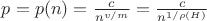 $p=p(n)=\frac{c}{n^{v/m}}=\frac{c}{n^{1/\rho(H)}}$