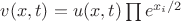 $v(x,t) = u(x,t)\prod e^{x_i/2}$