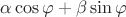 $\alpha\cos\varphi + \beta\sin\varphi$