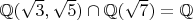 $\mathbb{Q}(\sqrt3, \sqrt5) \cap \mathbb{Q}(\sqrt7) = \mathbb{Q}$