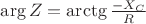 $\arg Z=\arctg \frac{-X_C}R$