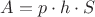 $ A=p \cdot h \cdot S $