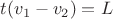 $t(v_1-v_2)=L$