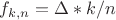 $f_{k,n}=\Delta*k/n$ $f_{k,n}=\Delta*k/n$
