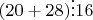 $(20+28)\vdots 16$